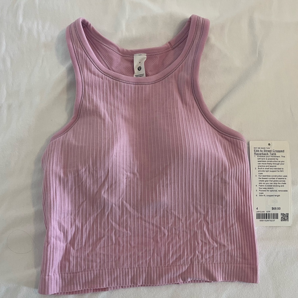 NWT Lululemon Cropped Ebb to Street Tank
